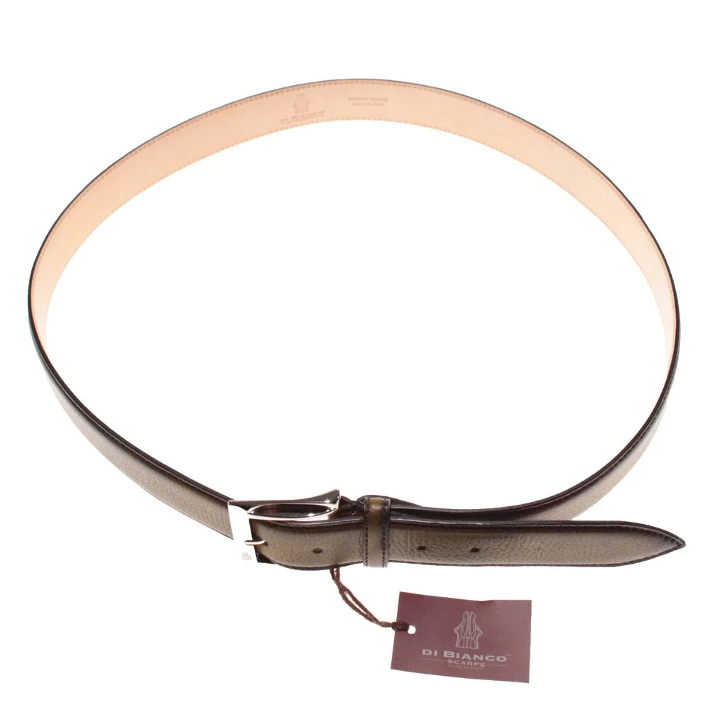 Di Bianco NWT Cut to Size Dress Belt In Green Pebbled Leather One Size